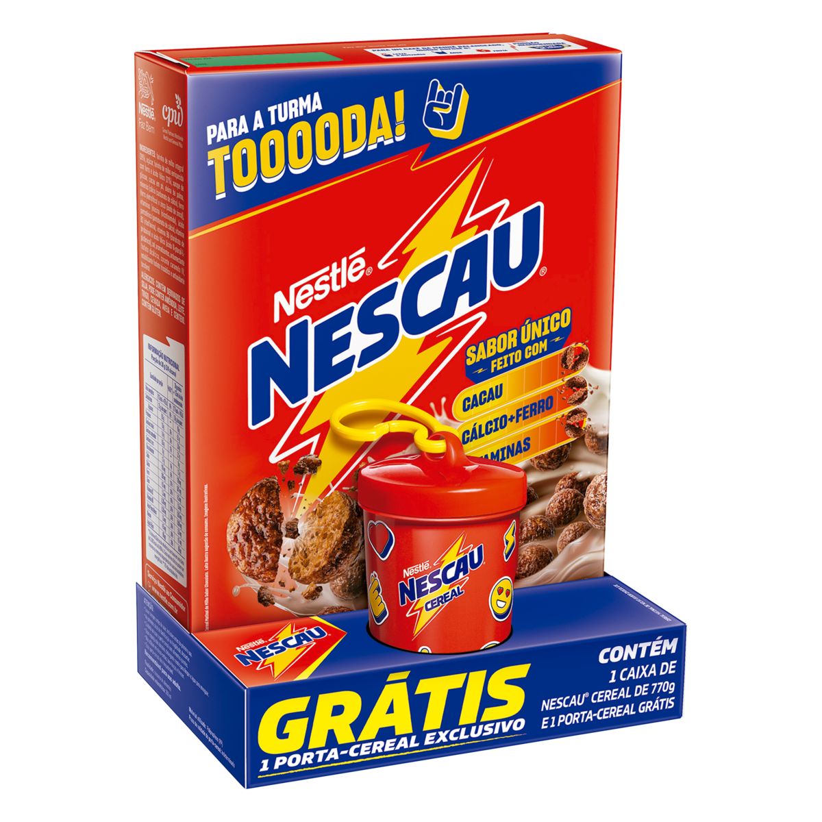 Cereal Matinal Nescau Chocolate 770g Grátis Porta-Cereal Exclusivo image number 0