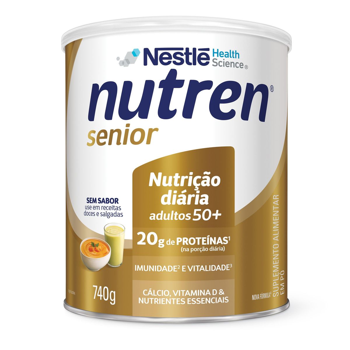Complemento Alimentar Nutren Senior Sem Sabor 740g image number 0